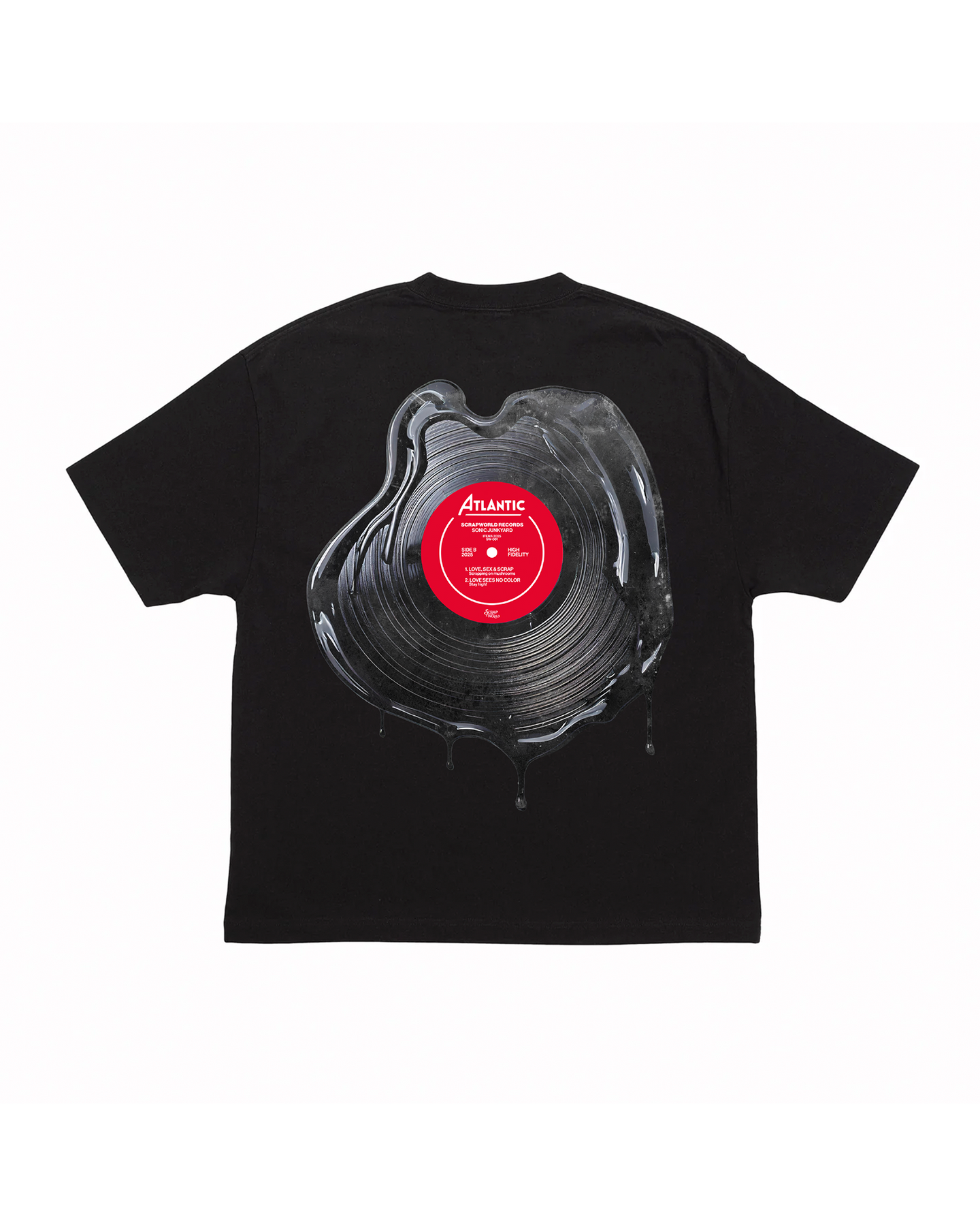 ATLANTIC RECORDS VINYL TEE BLACK